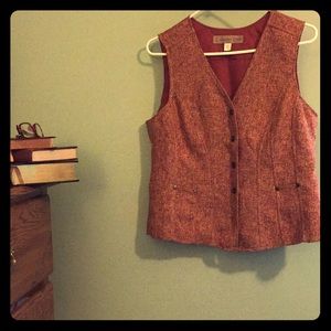 Nice, retro, orange and burgundy, button-up vest